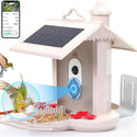 Alimentador de pássaros com câmera e reconhecimento de pássaros AI para o jardim - Com célula solar integrada