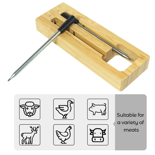 Termómetro para cozinhar e fritar - WIFI com APP para fritar - Repetidor garante uma longa distância entre o telemóvel - Forno, grelhador ou frigideira.