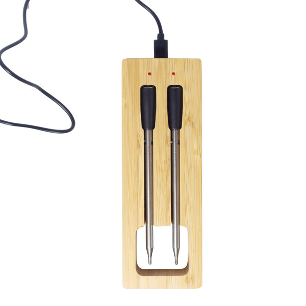 Termómetro para cozinhar e fritar - WIFI com APP para fritar - Repetidor garante uma longa distância entre o telemóvel - Forno, grelhador ou frigideira.