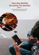 Termómetro para cozinhar e fritar - WIFI com APP para fritar - Repetidor garante uma longa distância entre o telemóvel - Forno, grelhador ou frigideira.