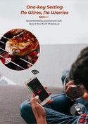 Termómetro para cozinhar e fritar - WIFI com APP para fritar - Repetidor garante uma longa distância ao telemóvel - Forno, grelhador ou frigideira.