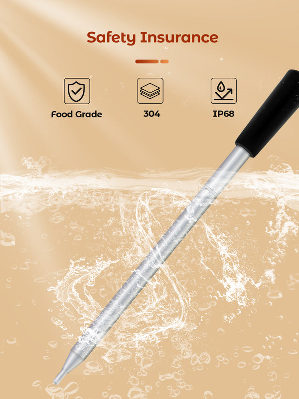 Termómetro para cozinhar e fritar - WIFI com APP para fritar - Repetidor garante uma longa distância entre o telemóvel - Forno, grelhador ou frigideira.