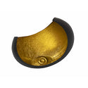 Castiçal - castiçal em formato de lua/foice preto fosco dourado por dentro