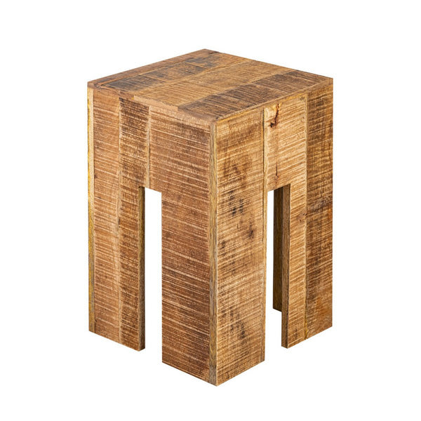 Square stool 28 x 45 x 28 cm flower pillar stool flower stool side table mango wood