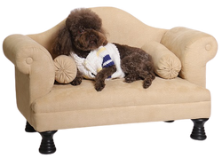 Sofá para cães com 2 braços - bege - cesto para cães