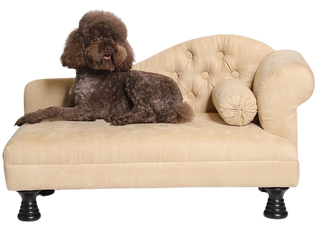 Sofá para cães com 1 apoio de braço - bege - cesto para cães