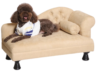 Dog sofa with 1 armrest - beige - dog basket