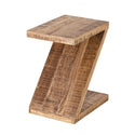 Mesa lateral de madeira em forma de Z - Mesa de centro Zoro - Mesa de flores - Madeira de mangueira