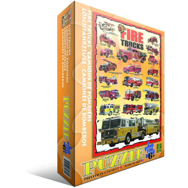 Quebra-cabeça - Carros de bombeiros - 100 peças