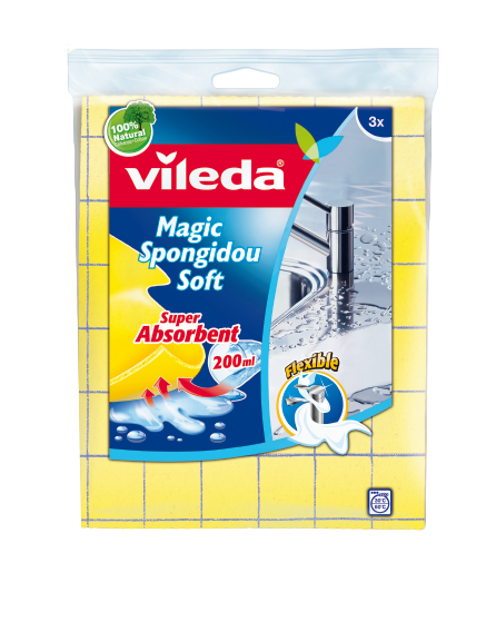 Vileda Soft Sponge Cloth - Pack of 3 pieces - Useful for surface disinfection