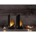 Conjunto de castiçais Porta-velas de 2 partes Kevin. Interior cilíndrico preto mate e dourado