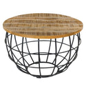 Mesa lateral mesa de centro sustentável mesa de centro redonda Lexington ø 55 cm estrutura de metal maciço