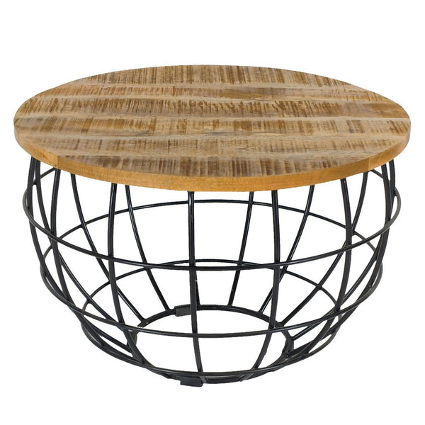 Mesa lateral mesa de centro sustentável mesa de centro redonda Lexington ø 55 cm estrutura de metal maciço